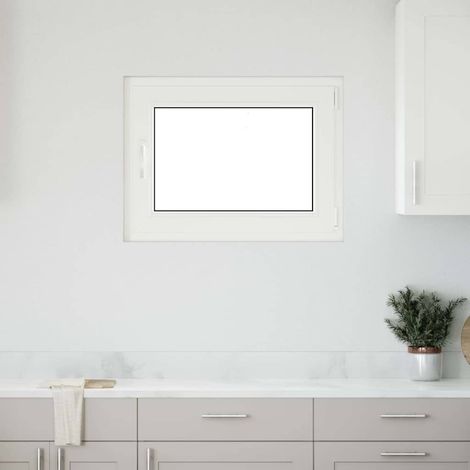 Ventana de sótano "RISOR" 80x50 cm oscilobatiente DIN derecha blanca vidaXL (1/5)