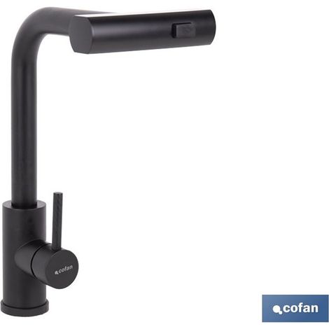 Robinet de cuisine noir en acier inoxydable 304, 3 fonctions, dimensions 340 x 240 x 54 mm (1/4)