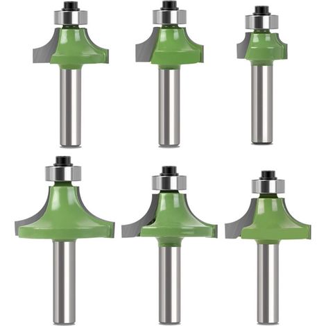 Pack 8mm Wood Router Bits, 8mm Shank Quarter Circle Router Bits, Wood Router Bits for Woodworking YMYNY (1/4)