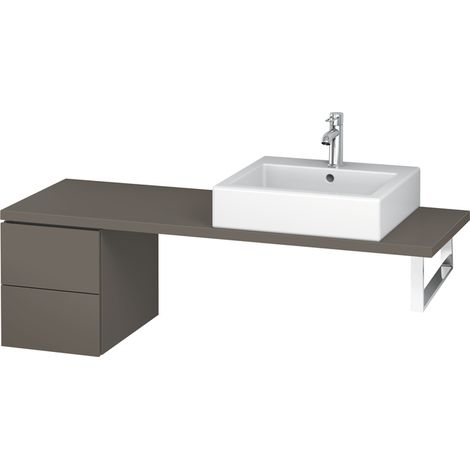 Duravit L-Cube Armoire basse pour console, largeur 320mm, profondeur 477mm, 2 tiroirs, Coloris: Flanelle Vernis gris satiné mat soyeux - LC582509090 (1/4)