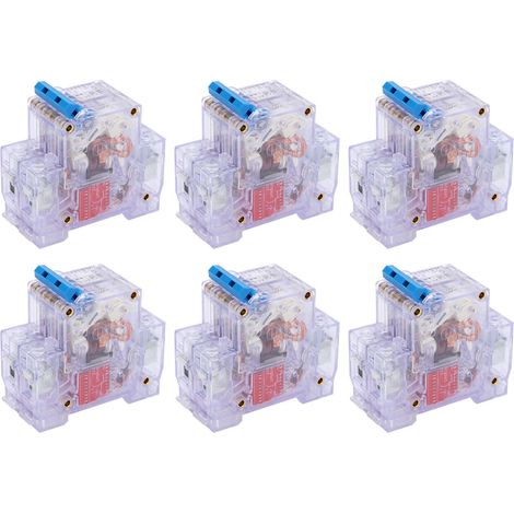 Lot de 6 disjoncteurs miniatures transparents DZ47‑63 2P 6‑63A avec protection de circuit par air