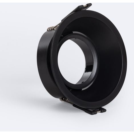Downlight-Ring Rund Schwenkbar für LED-Glühbirnen GU10 / GU5.3 Schnitt Ø85 mm Suefix Schwarz
