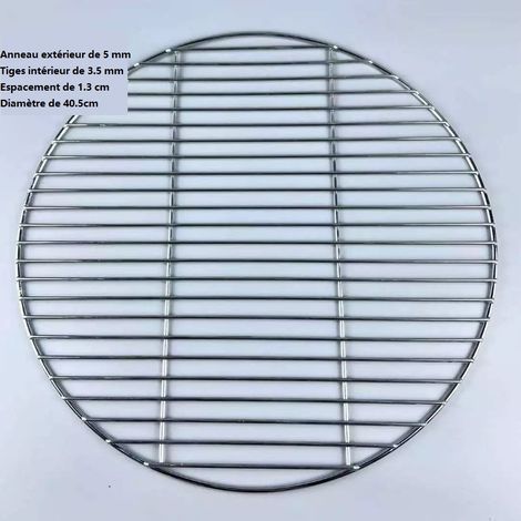 TAISHENGDA-Grille de barbecue ronde en acier inoxydable, diamètre 40,5 cm (1/5)
