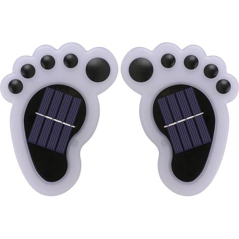 Lot de 2 lampes solaires décoratives d'extérieur en forme de patte d'ours, appliques murales pour jardin, pelouse et cour - Blanc (1/4)