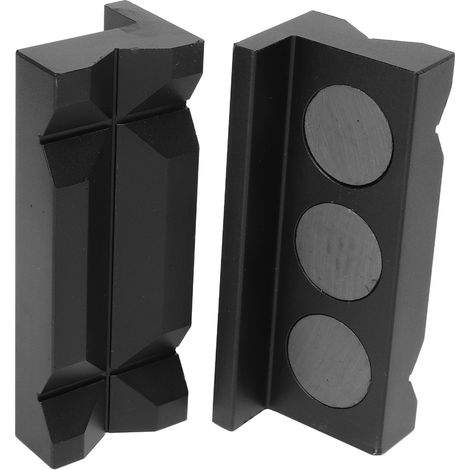 2 Aluminium-Schraubstockbacken, magnetische Schutzblöcke, Spanneinsätze, wiederverwendbare Backenpolster, 2 Stück. (1/5)