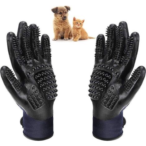 Pflegehandschuh für Hunde und Katzen, Reinigungsbürste für Tierbäder, Massagekamm für langes und kurzes Fell (1/5)