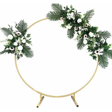 m runder Ballonbogen mit Blumenmuster, goldener Ständer, Rahmen, Hochzeit, neu (1/5)