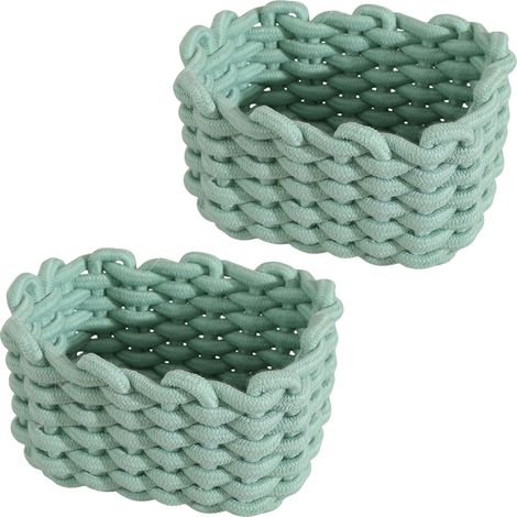 Panier de rangement en coton - Boîte de rangement pour salle de bain - Pour matelas à langer - Panier de rangement tressé (1/5)