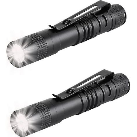 Mini Lampe de Poche Portable avec Clip Stylo - Super Lumineux, Petit Éclairage, Alimenté par Batterie - 2,9 cm (1/5)
