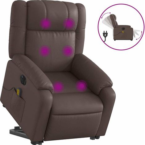 Maison Exclusive - Poltrona Alzapersona Elettrica Reclinabile Marrone Similpelle (1/5)