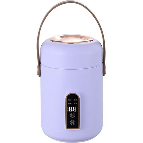Mini cuiseur à riz multifonction portable, isotherme et efficace, idéal pour soupes, porridges et autres préparations culinaires (violet). Parfait pour la maison, le bureau ou une chambre d'étudiant.