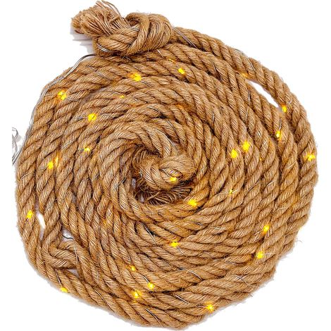 LED Lichterkette Hanfseil 3,1m + 0,5m Zuleitung