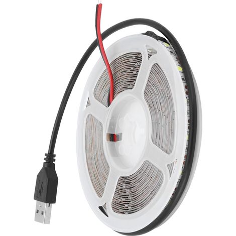 Bande LED RGBW, bande LED flexible basse tension 5V, bande LED couleur, longueur 5 mètres, 60 LED/mètre, convient à la décoration intérieure, à l'éclairage de boîtier d'ordinateur, lumière verte. (1/5)