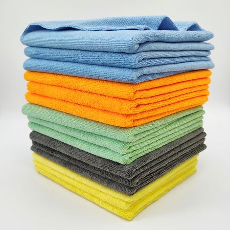 Serviette microfibre 300 GSM 40x40 cm lavage et polissage auto - orange (1/5)