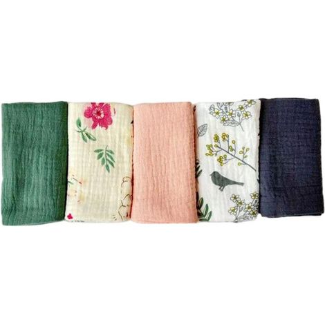 3er-Pack Baby-Musselin-Gesichtstücher Handtuchset für Neugeborene 25 x 25 cm Gesichts und Badetücher wiederverwendbare Baby-Gesichtstücher 100 (1/5)