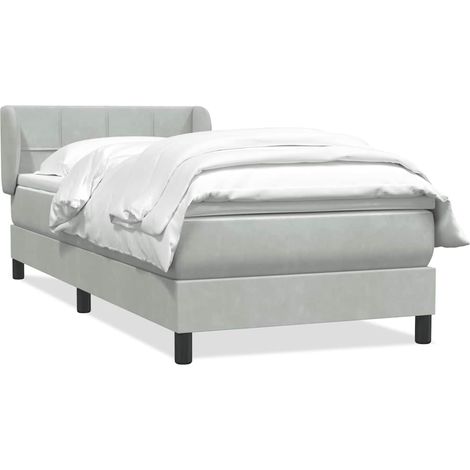 Maison Exclusive - Cama box spring con colchón terciopelo gris cl (1/5)