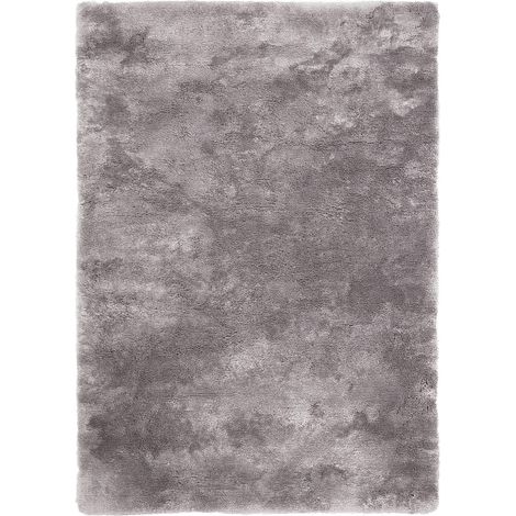 Tapis shaggy argenté uni doux et moderne intérieur - 110 x 60 cm (1/3)