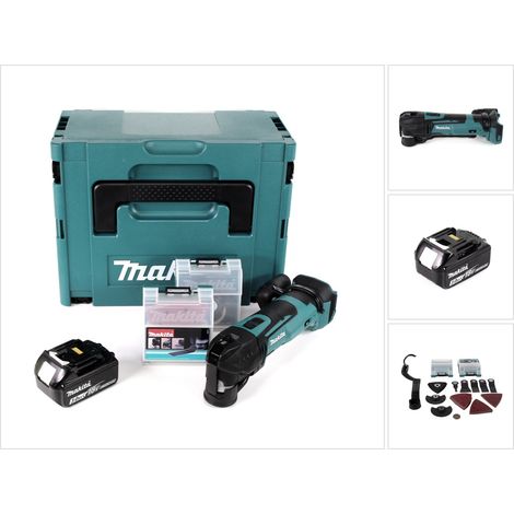 Makita DTM 51 F1JX2 Akku Multifunktionswerkzeug 18 V + 1x Akku 3,0 Ah + 39 tlg. Zubehör Set + Makpac - ohne Ladegerät (1/5)