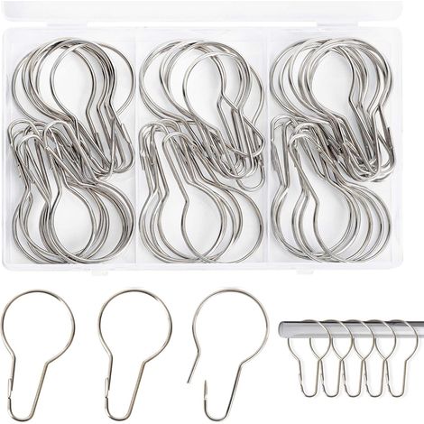 40 Pièces Anneaux de Rideau de Douche, Anneaux pour Rideaux, pour Salle de Bain, Salon, Chambre à Coucher (Argent) (1/5)