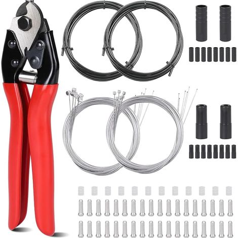 83-teiliges Fahrradbremszugset mit Kabelklemme, verzinkten Brems- und Schaltzügen, Bowdenzügen und Endkappen, O-Ringen – Fahrradbremszug für Mountainbikes (1/5)
