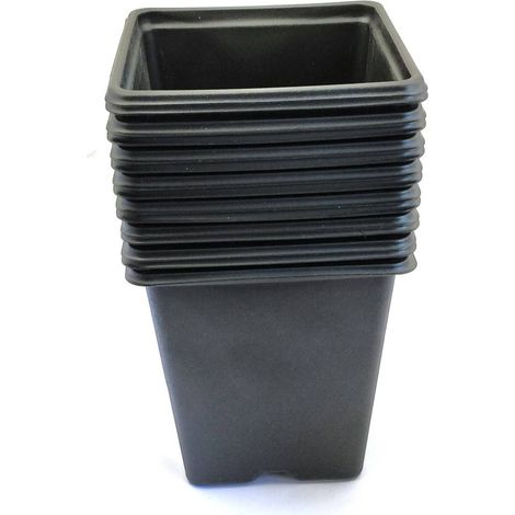 Vilmorin – Pack de 15 pots carrés en plastique noir 9 cm – Godet de culture pour semis et bouturage – Résistant aux UV et aux intempéries (1/3)