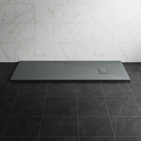 NRG 1700 x 700mm SMC Anthracite Rectangle Slate Effect Bathroom Shower Tray (1/5)