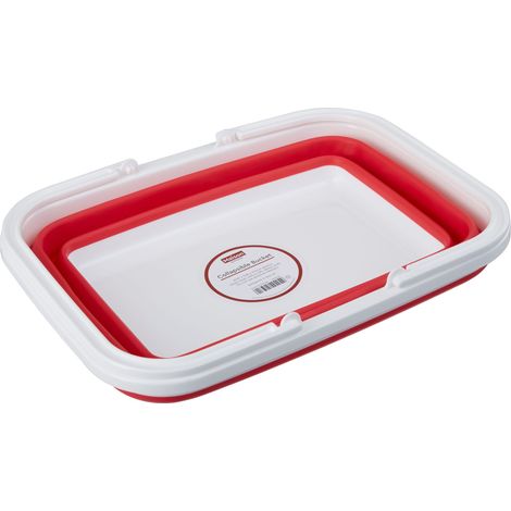Premier Housewares Collapsible Red White Basket With Comfortable Handles Sturdy Portable And Multipurpose Laundry / Storage / Toys w39 x d28 x h15cm (1/5)