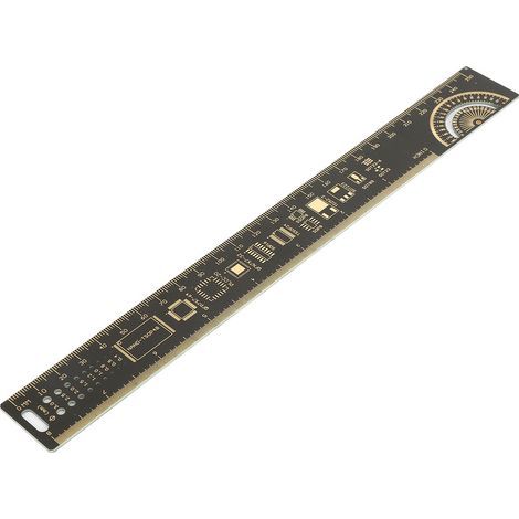 Vergoldetes Leiterplattenlineal R-4, 10 Zoll multifunktional, Leiterplattenmessung in Millimetern für Elektronikingenieure und Elektronikbegeisterte (1/5)