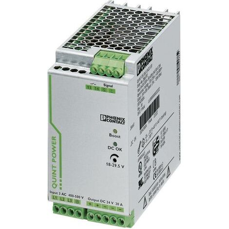Alimentation rail DIN Phoenix Contact QUINT-PS/3AC/24DC/20 29.5 V/DC 20 A 480 W 1 x (1/5)
