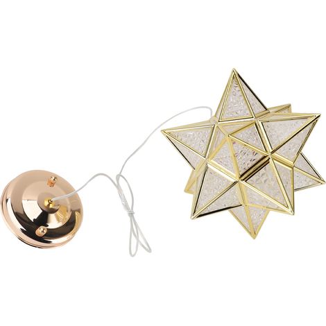 Lampe suspendue à 3 couleurs de température, ampoule LED E26, abat-jour transparent décoratif, lampe suspendue pour salon, chambre à coucher, couloir, or (1/5)