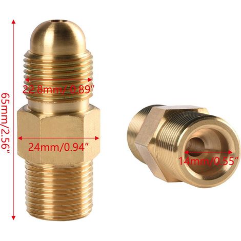 Raccord de Bouteille de Gaz CO2 Adaptateur de Régulateur en Laiton Connecteur de Cylindre pour Filetage Standard