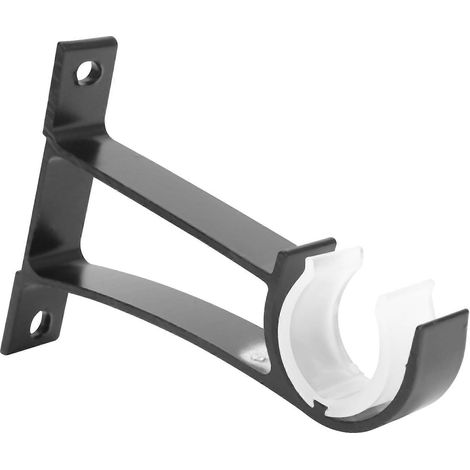 Gardinenstangenhalterungen aus Aluminiumlegierung, 4er-Set, schwarz, für stabile Wandmontage (1/5)
