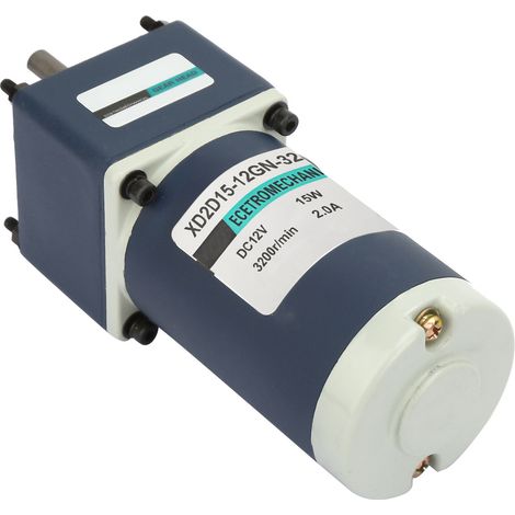 Gleichstrom-12V-15W-Permanentmagnet-Getriebemotor, 8-mm-Welle, Drehzahlregelung im Uhrzeigersinn/gegen den Uhrzeigersinn (320 U/min) (1/5)