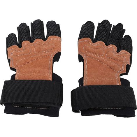 Gants d'entraînement avec Support de poignet réglable, antidérapants, en cuir de vache, rembourrés, pour hommes et femmes, levage de poids, pour course à pied, exercice XL (1/5)