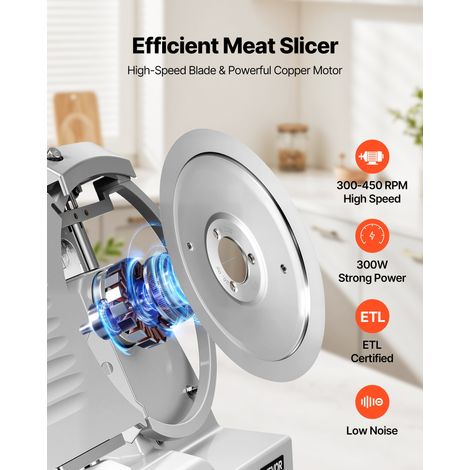 Trancheuse Électrique 300 W, Trancheuse à Jambon Épaisseur de Coupe Réglable 0-12 mm, pour Saucisson Pain Fromage Viande Charcuteri… (1/5)
