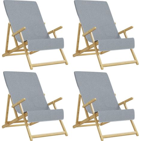 Serviettes de plage 4 pcs gris 60x135 cm tissu 400 GSM