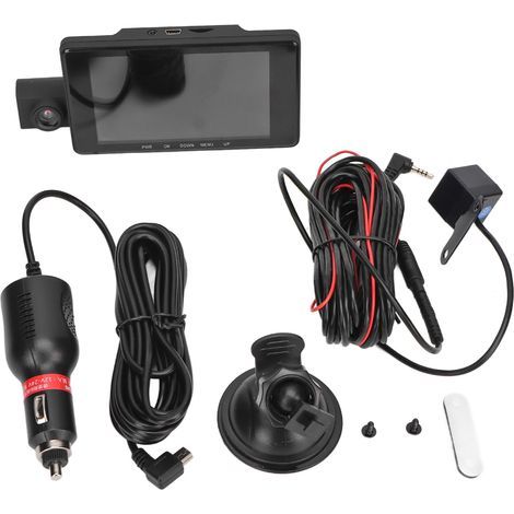Cámara para coche HD 1080P de 4 pulgadas con detección de movimiento inteligente y grabación dual frontal/trasera A6 (1/5)