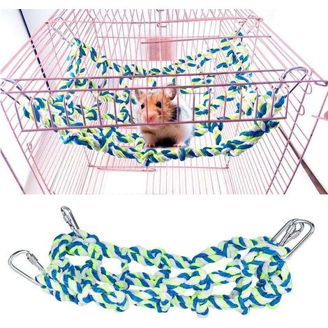 Jouet mural pour oiseaux en corde colorée faite à la main, jouet à mâcher en toute sécurité, balançoire pour perroquet, cage, accessoires (1/5)