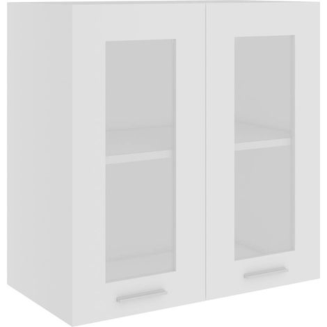 Armadio da Cucina Mobile Pensile con Vetro “Lyon” Bianco 60x31x60 cm (1/5)