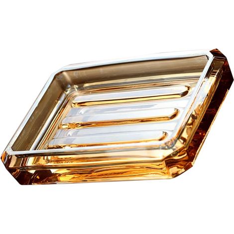 Glass Soap Dish Transparent and Easy to Carry for Bathroom