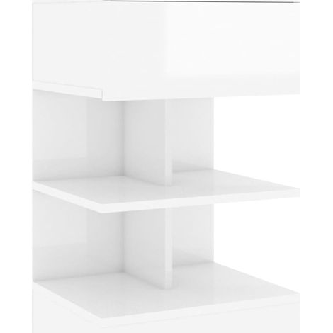 Bedside Cabinet High Gloss White 40x35x65 cm Engineered Wood vidaXL