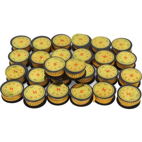 Ensemble de 26 marqueurs de câbles tubulaires, lettre EC, numéro PVC A à Z, marquage codé 1,5 m² (1/5)