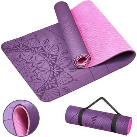 Tapis De Yoga - 9 mm D'Épaisseur - Non Glissant - En TPE Écologique - 183 x 61 cm - Pour Pilates Et Exercices À Domicile - 1 Pièce (1/3)
