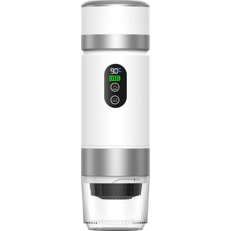 Machine à café expresso portable–20 bars, écran tactile, batterie 7500mAh–150 ml capacité-pour camping, voyage et bureau – blanc (1/5)