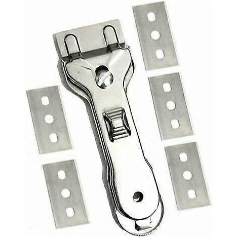 Glasschraper - Keramische schraper - Schraper voor keramische en inductiekookplaten 13,24,4 cm Zilver (1/5)