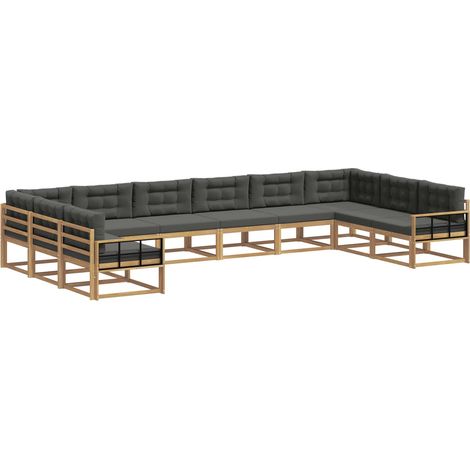 Outdoor-Sofagarnitur 10 stk. 10-Sitzer Weiß und Anthrazit vidaXL (1/5)