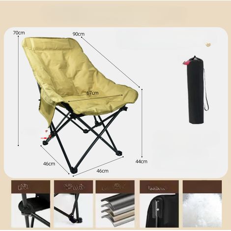 Chaise lunaire réglable à dossier haut inclinable ultra-légère et pliable, fauteuil de pêche portable pour détente maison