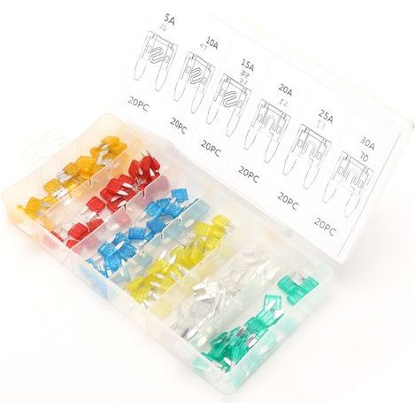 Jeu de fusibles de lame de voiture, 120 pièces, Mini universel 5 10 15 20 25 30A pour véhicule de moto (1/5)