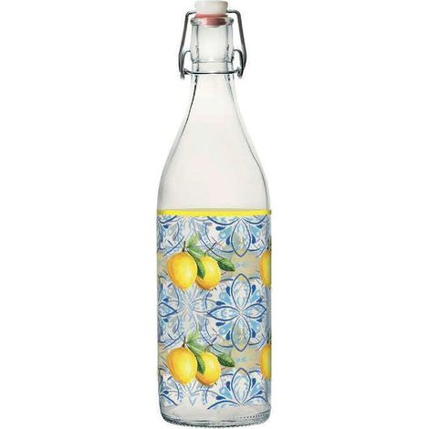 Bottiglia in Vetro con Tappo Ermetico Sunny Lemon 1 Litro Cerve
