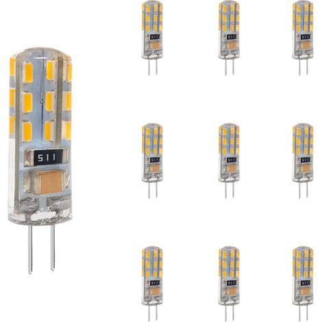 Perles LED G4, broches LED, basse tension, 220V 2W, ampoule cristal, source lumineuse haute luminosité, lumière chaude. 10 pièces (1/5)